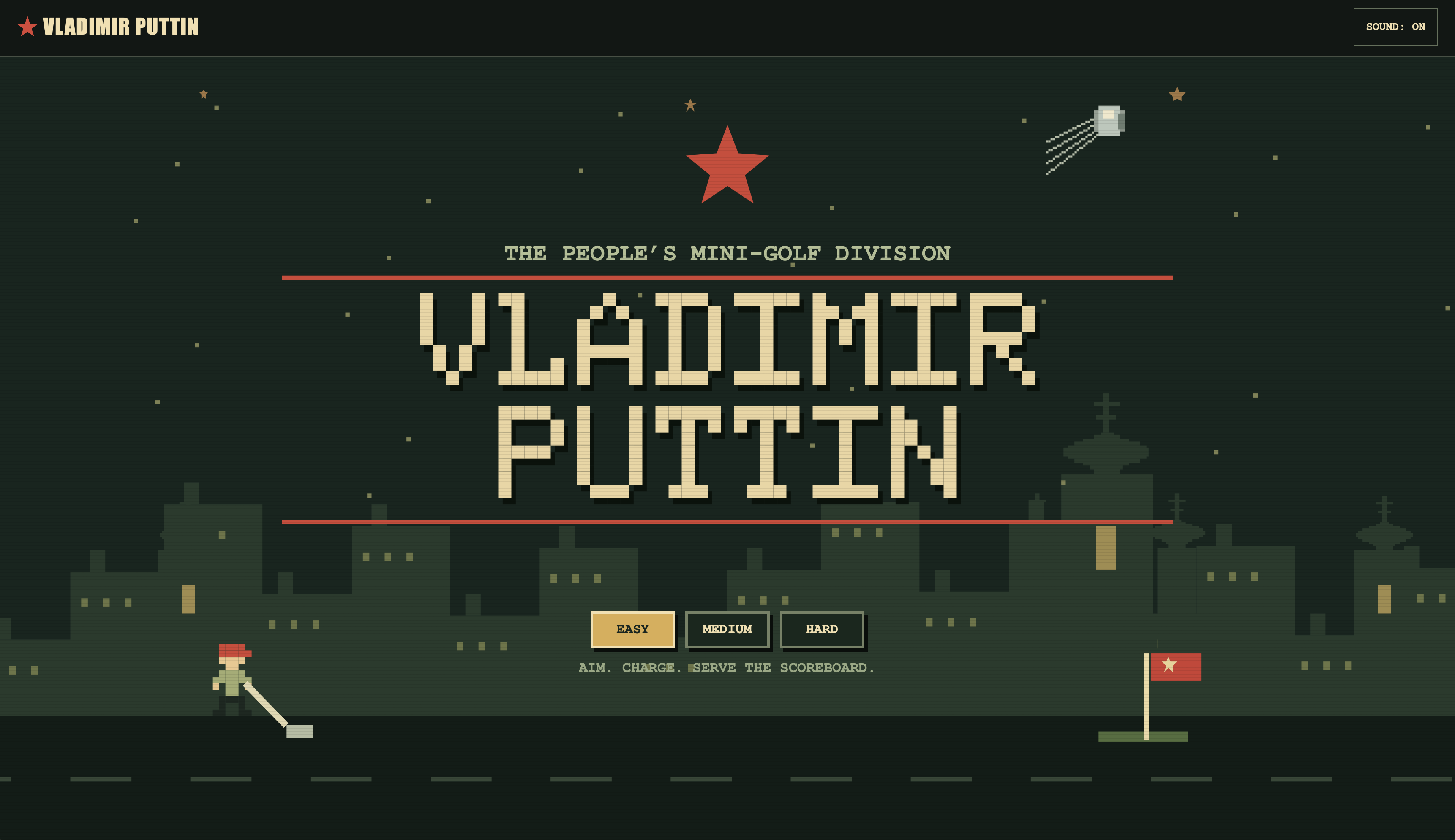 Vladimir Puttin browser mini-golf game title screen